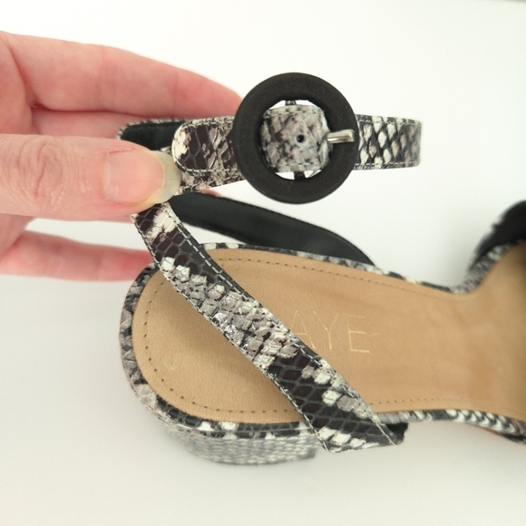 Raye x Revolve Black & Gray Snakeskin Nava Strappy Open-Toe High Heel Sandals - Picture 5 of 7
